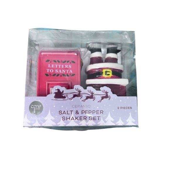 Core Kitchen Ceramic Letters to Santa, Santa in Chimney Salt & Pepper Set - Picture 1 of 6